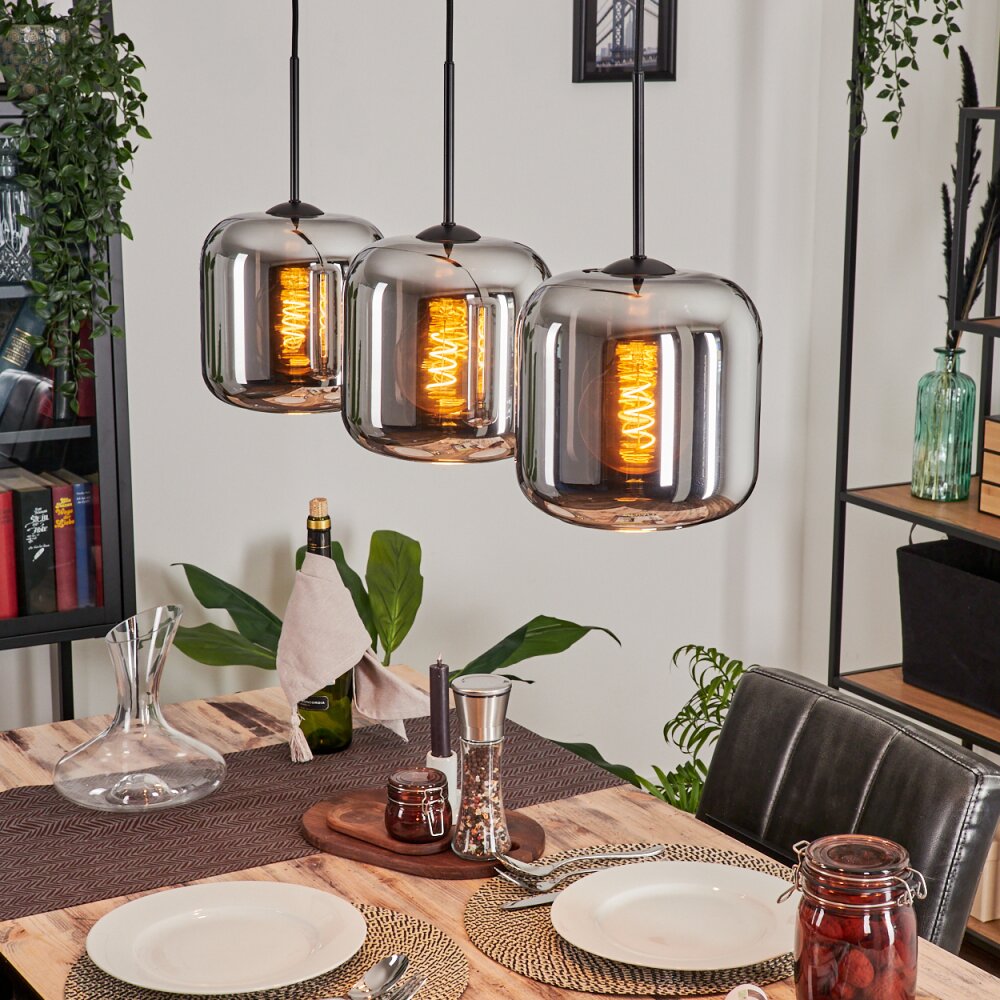 Lauden Lámpara Colgante - Cristal Cromo, Ahumado, 3 luces main product photo