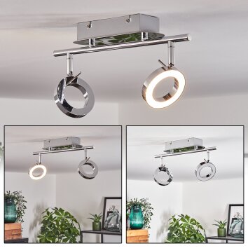 Altamahaw Lámpara de Techo LED Plata, 2 luces