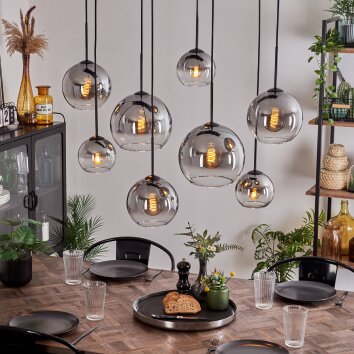 Koyoto Lámpara Colgante - Cristal Transparente, Ahumado, 8 luces