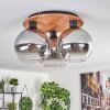 Koyoto Lámpara de Techo - Cristal Crudo, Negro, 3 luces