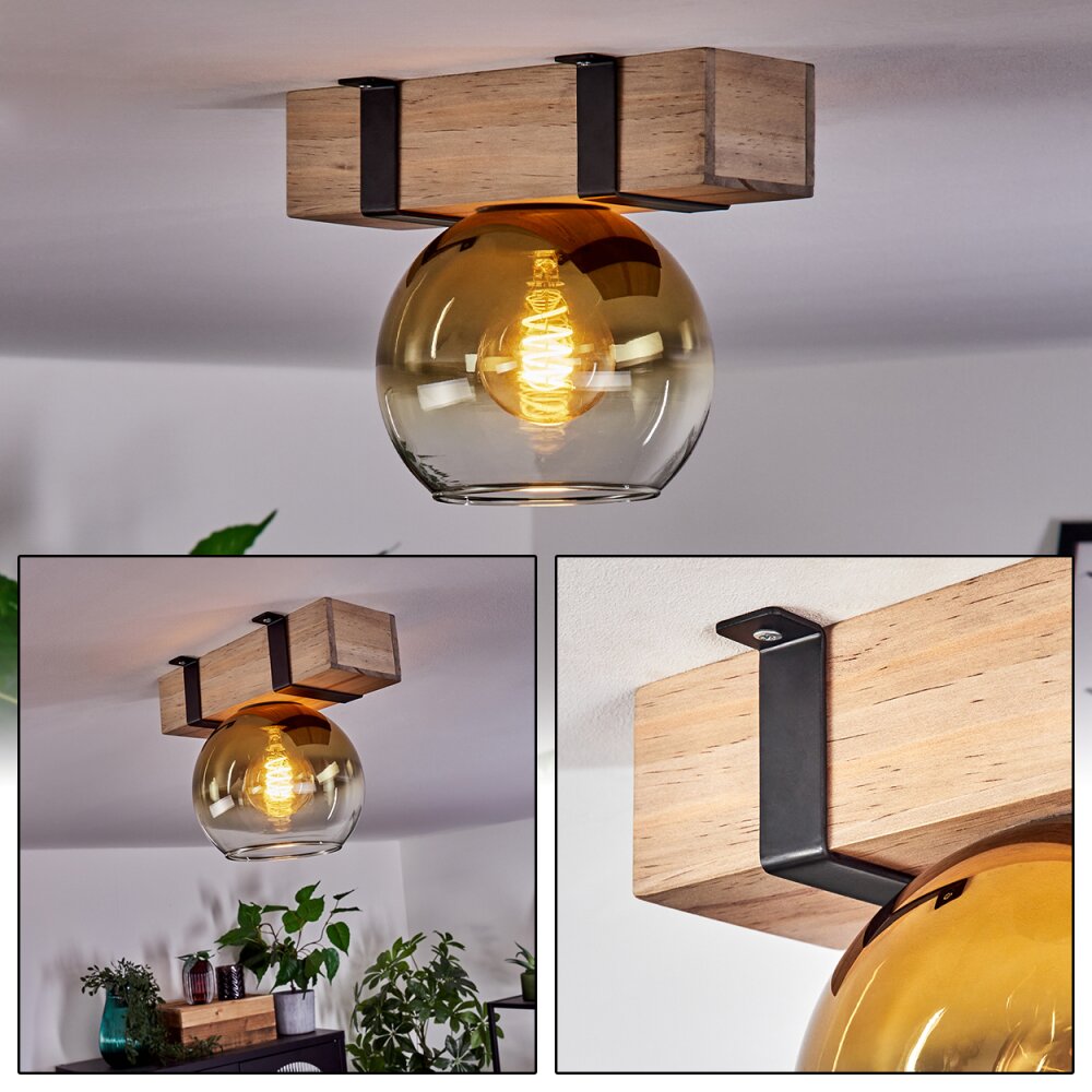 Montgomery Lámpara de Techo - Cristal Crudo, Negro, 1 luz main product photo