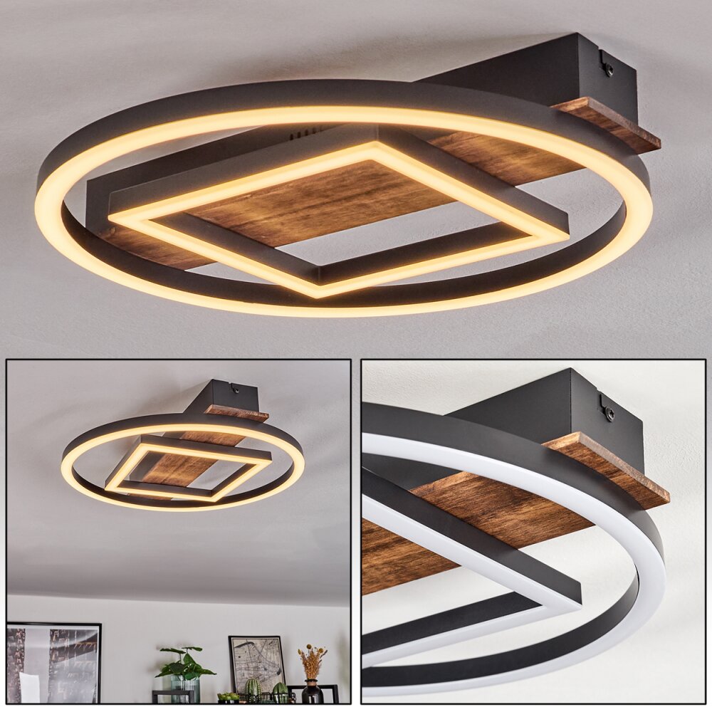 Taboneira Lámpara de Techo LED Negro, 1 luz main product photo