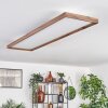 Longvic Lámpara de Techo LED Color madera, Negro, 1 luz