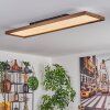 Longvic Lámpara de Techo LED Color madera, Negro, 1 luz