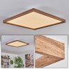 Longvic Lámpara de Techo LED Marrón, Color madera, Negro, 1 luz