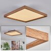 Longvic Lámpara de Techo LED Marrón, Color madera, Negro, 1 luz