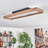 Longvic Lámpara de Techo LED Marrón, Color madera, Negro, 1 luz