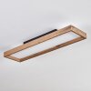 Longvic Lámpara de Techo LED Marrón, Color madera, Negro, 1 luz