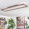 Longvic Lámpara de Techo LED Color madera, Negro, 1 luz, Mando a distancia