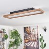 Longvic Lámpara de Techo LED Marrón, Color madera, Negro, 1 luz