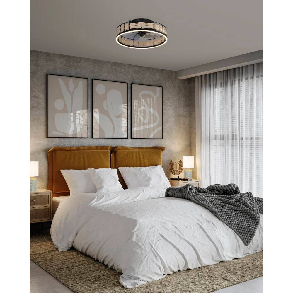 Eglo FRANA Ventilador de techo LED Negro, 1 luz, Mando a distancia main product photo