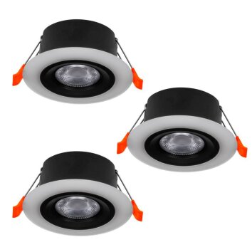 Eglo CALONGE Lámpara empotrable - Set de 3 LED Negro, Blanca, 3 luces