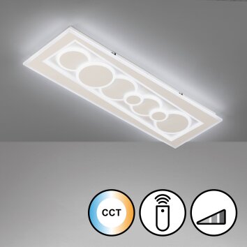 Fischer & Honsel Ratio Lámpara de Techo LED Blanca, 1 luz, Mando a distancia