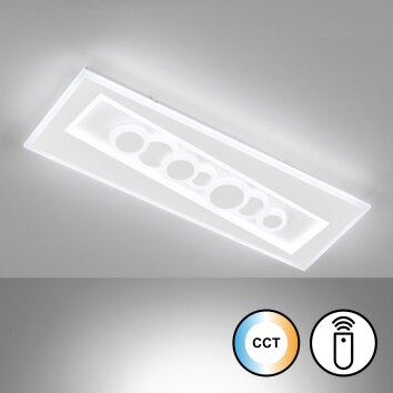 Fischer & Honsel Ratio Lámpara de Techo LED Blanca, 1 luz, Mando a distancia