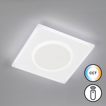 Fischer & Honsel Bisi Lámpara de Techo LED Blanca, 1 luz, Mando a distancia