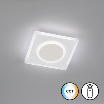 Fischer & Honsel Bisi Lámpara de Techo LED Blanca, 1 luz, Mando a distancia