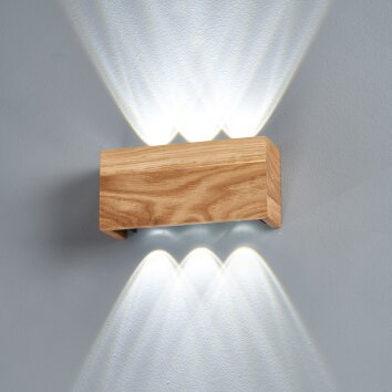 Fischer & Honsel SHINE-WOOD Aplique LED Crudo, 6 luces