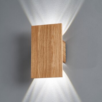 Fischer & Honsel SHINE-WOOD Aplique LED Crudo, 4 luces