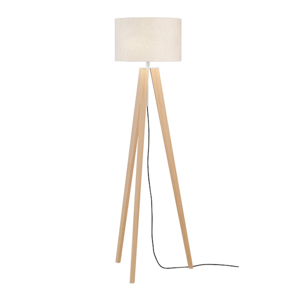 Fischer & Honsel SHINE-WOOD Lámpara de Pie Marrón, Níquel-mate, 3 luces main product photo