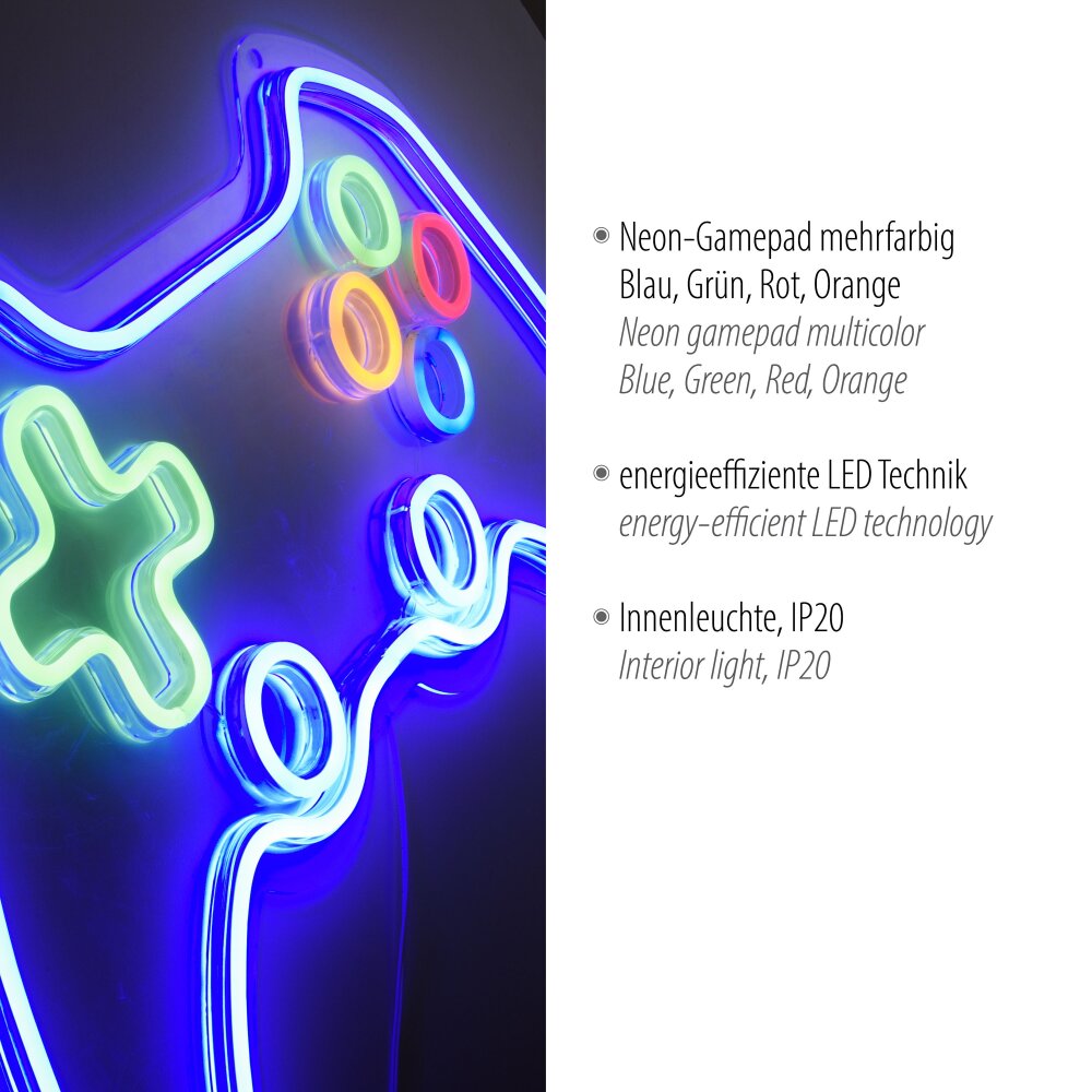 Leuchten-Direkt NEON-GAMER Lámpara de decoración LED Colorido 85022-70