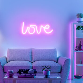 Leuchten-Direkt NEON-LOVE Lámpara de decoración LED Rosa, 1 luz