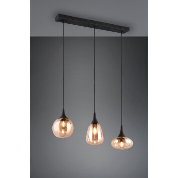 Trio Lumina Lámpara Colgante Negro, 3 luces