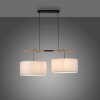 JUST LIGHT GERDA SOFIE Lámpara Colgante Crudo, Negro, 2 luces
