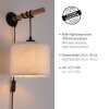 Leuchten-Direkt GREEN SOFIE Aplique Crudo, Negro, 1 luz