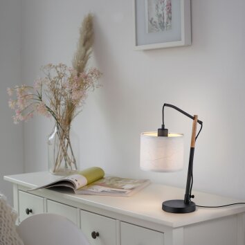 JUST LIGHT GERDA SOFIE Lámpara de mesa Crudo, Negro, 1 luz