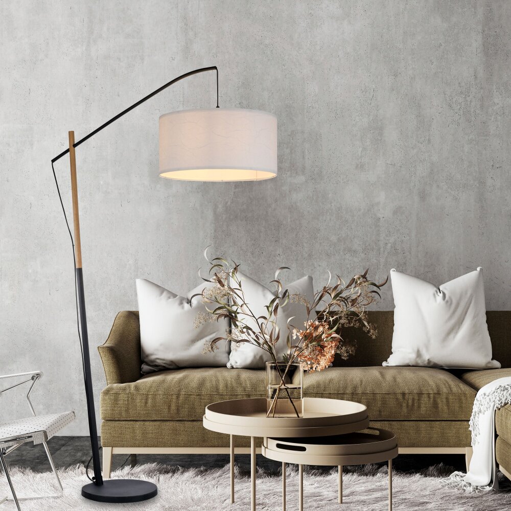 Leuchten-Direkt GREEN SOFIE Lámpara de Pie Crudo, Negro, 1 luz main product photo