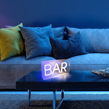 Leuchten-Direkt NEON-BAR Lámpara de decoración LED Transparente, claro, 1 luz