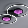 Leuchten-Direkt TUNEL Lámpara de Techo LED Negro, 1 luz, Mando a distancia, Cambia de color
