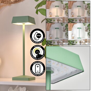Algeraz Lámpara de mesa LED Verde, 1 luz