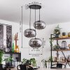 Apedo Lámpara Colgante - Cristal Ahumado, 3 luces