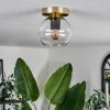 Koyoto Lámpara de Techo - Cristal Latón, Negro, 1 luz