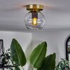 Koyoto Lámpara de Techo - Cristal Latón, Negro, 1 luz