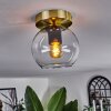 Koyoto Lámpara de Techo - Cristal Latón, Negro, 1 luz