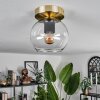 Koyoto Lámpara de Techo - Cristal Latón, Negro, 1 luz
