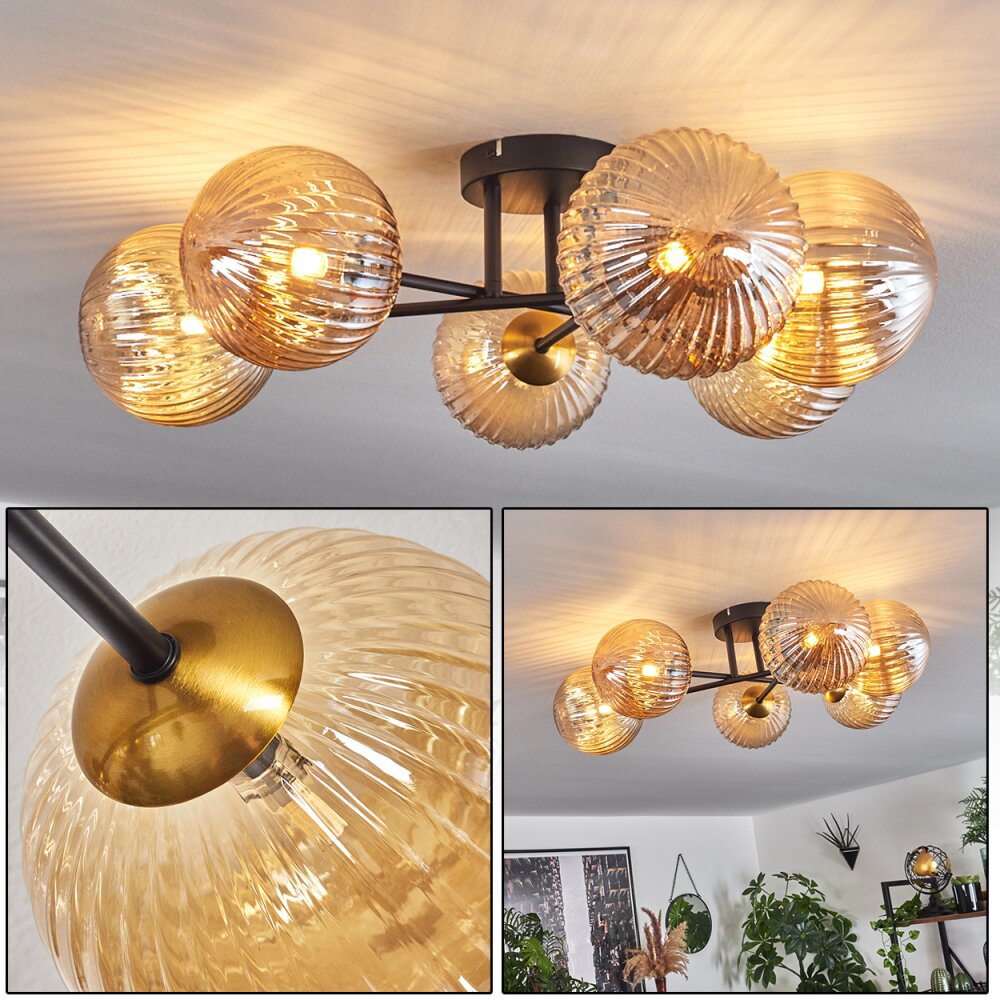 Chehalis Lámpara de Techo dorado, Negro, 6 luces main product photo