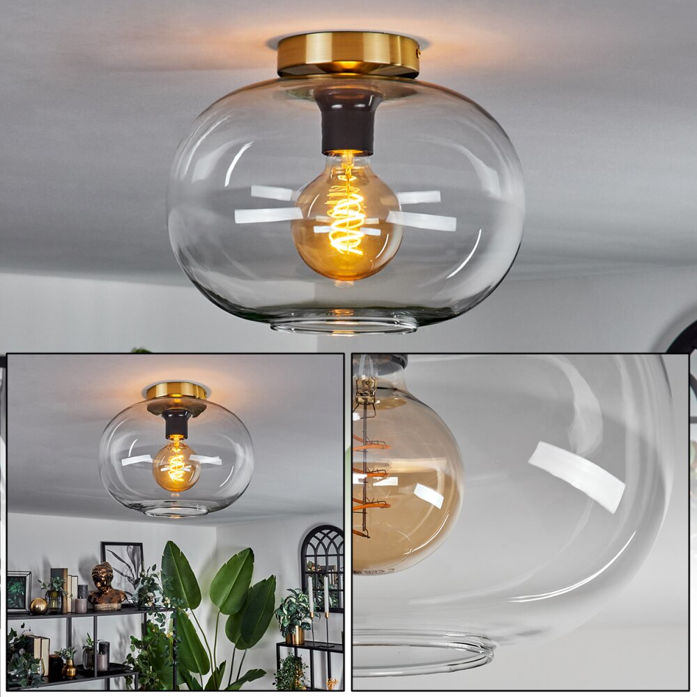 Apedo Lámpara de Techo - Cristal Latón, 1 luz main product photo