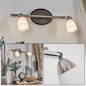 Holualoa Aplique LED Níquel-mate, 2 luces