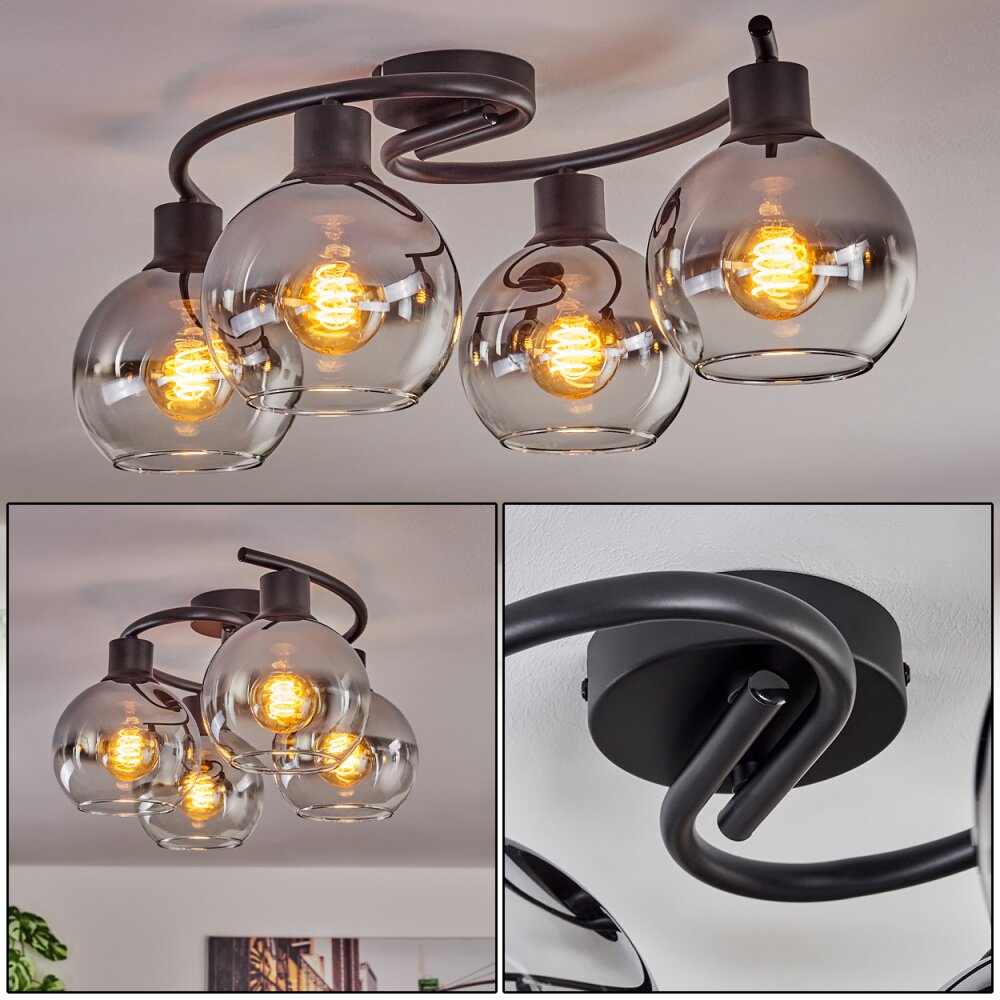 Koyoto Lámpara de Techo - Cristal Cromo, Transparente, Ahumado, 4 luces main product photo