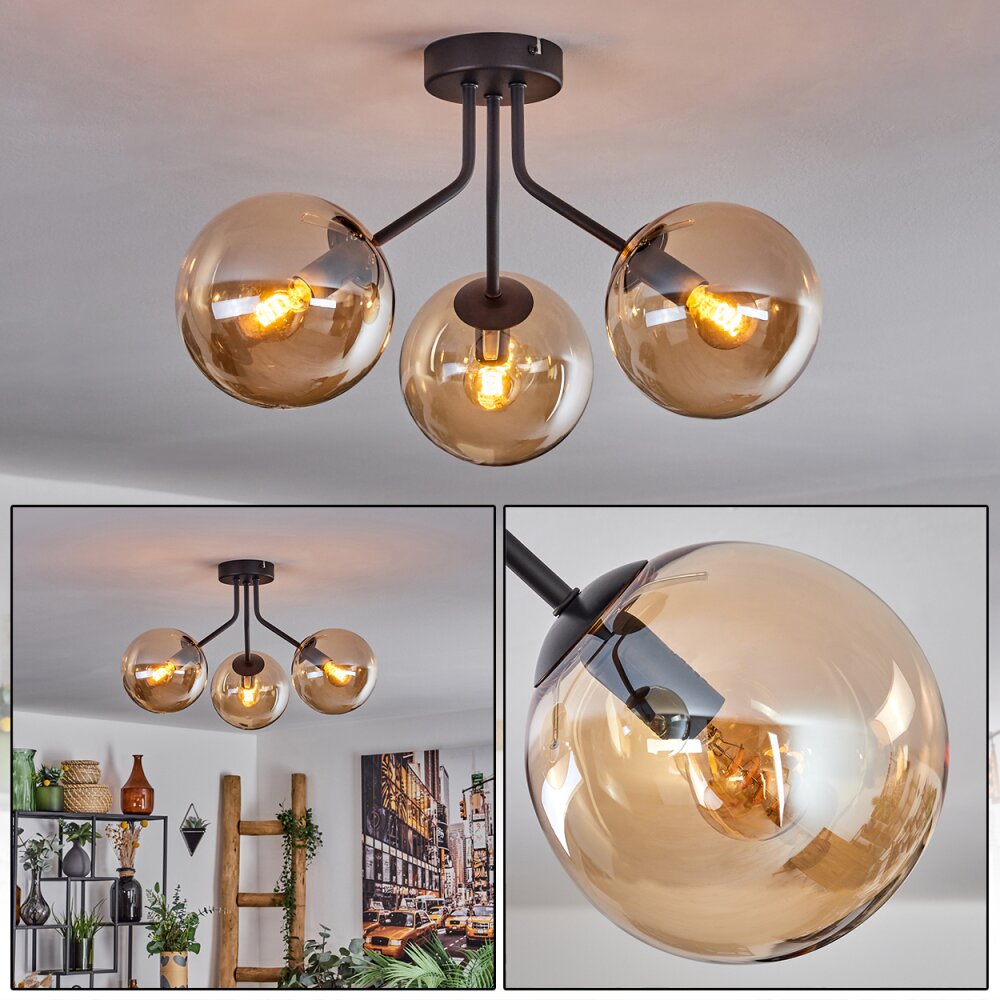 Gastor Lámpara de Techo - Cristal Colores ámbar, 3 luces main product photo
