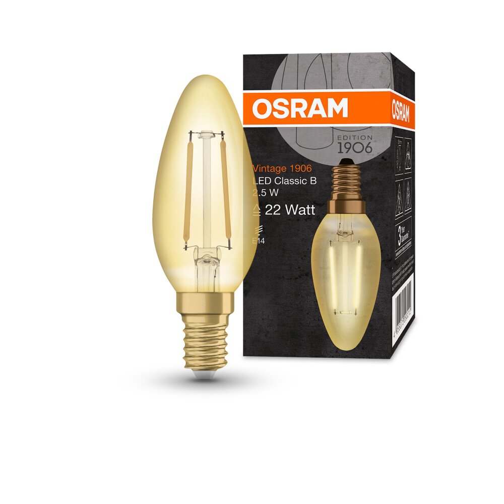 OSRAM Vintage 1906® LED E14 2,5 W 2400 Kelvin 220 Lumen main product photo