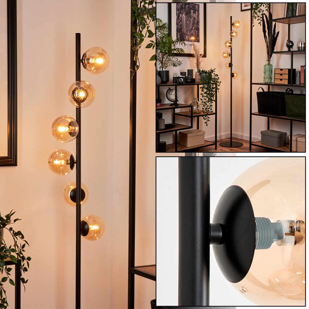 Remaisnil Lámpara de Pie - Cristal Negro, 6 luces main product photo