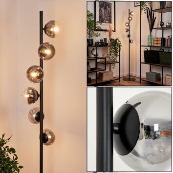 Remaisnil Lámpara de Pie - Cristal Negro, 6 luces
