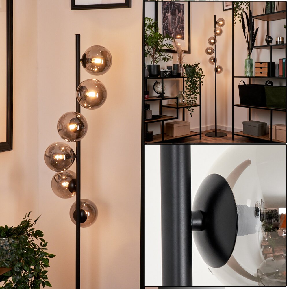 Remaisnil Lámpara de Pie - Cristal Negro, 6 luces main product photo