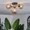 Chehalis Lámpara de Techo - Cristal dorado, Negro, 3 luces