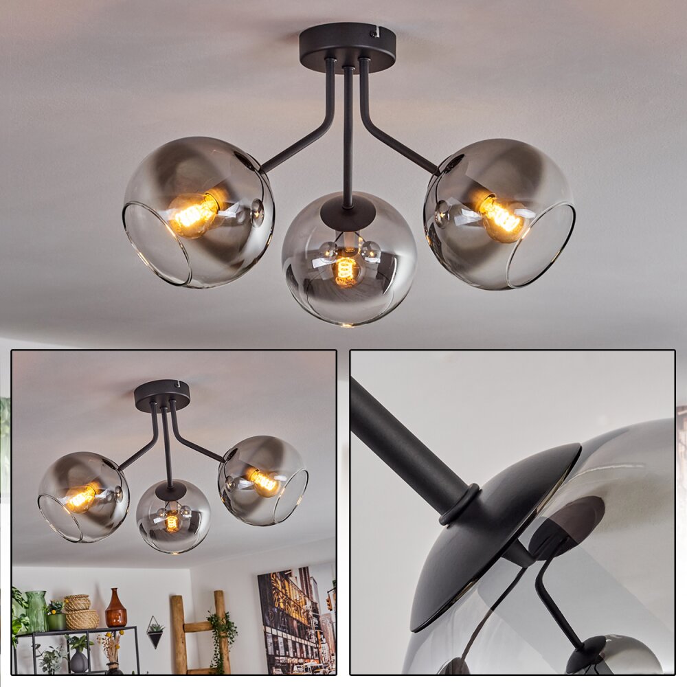 Koyoto Lámpara de Techo - Cristal Negro, 3 luces main product photo