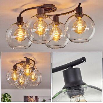 Koyoto Lámpara de Techo - Cristal Transparente, 4 luces
